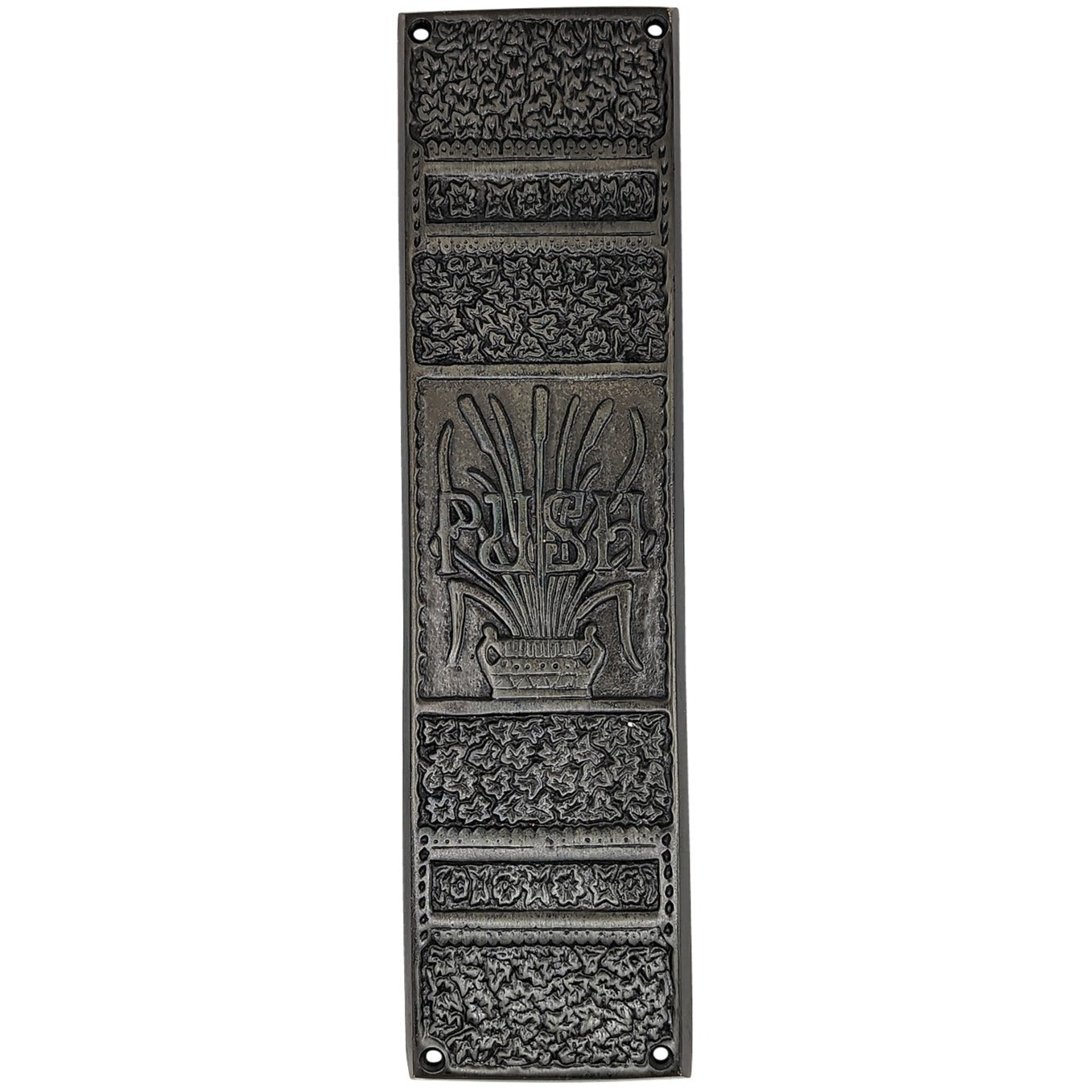 Antique Hardware 11 3/4 Inch Cattails Ornate Push Plate DOOR PUSH