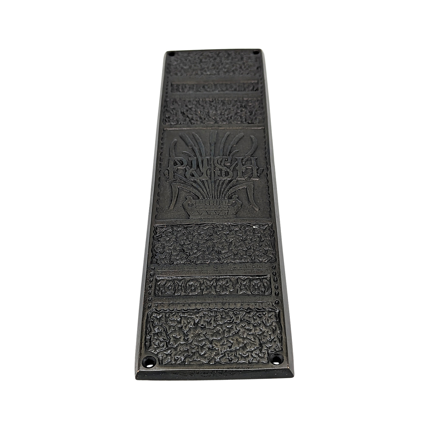 Antique Hardware 11 3/4 Inch Cattails Ornate Push Plate DOOR PUSH