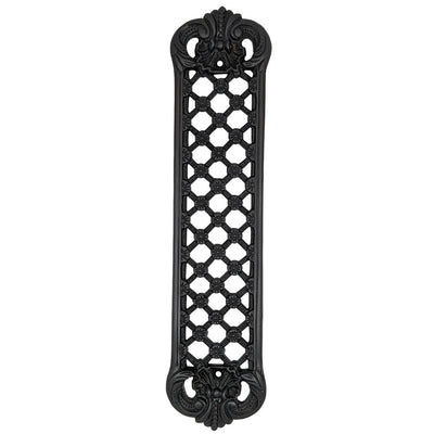 12 Inch Solid Brass Finger Push Plate: Trellis Lattice Work