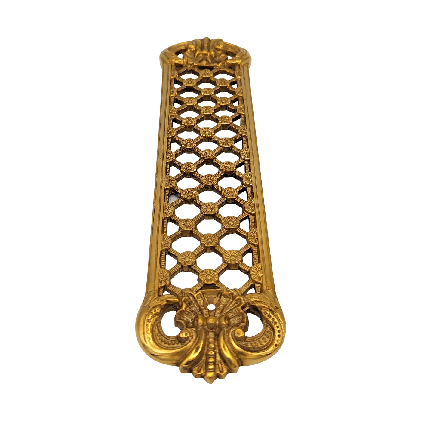 12 Inch Solid Brass Finger Push Plate: Trellis Lattice Work