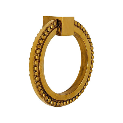 Antique Hardware 3 Inch Solid Brass Beaded Drawer Ring Pull (Several Finishes Available) MISSION RING PULLS