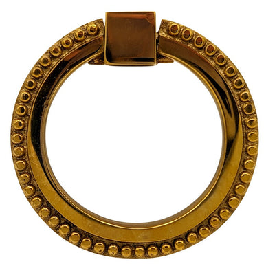 Antique Hardware 3 Inch Solid Brass Beaded Drawer Ring Pull (Several Finishes Available) MISSION RING PULLS