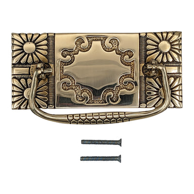 Antique Hardware 5 1/8 Inch Art Nouveau Bail Pull Plate Cabinet Knobs & Handles