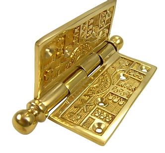 Antique Hardware 3 1/2 x 3 1/2 Inch Ball Tipped Victorian Solid Brass Hinge HINGE