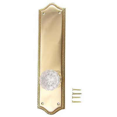 Antique Hardware Arched Georgian Roped Backplate Door Set with Fluted Crystal Door Knobs (Several Finishes Available) GLASS DOOR KNOB FOR SALE