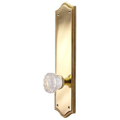 Antique Hardware Arched Georgian Roped Backplate Door Set with Fluted Crystal Door Knobs (Several Finishes Available) GLASS DOOR KNOB FOR SALE