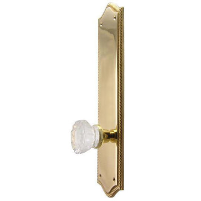 Antique Hardware Arched Georgian Roped Backplate Door Set with Fluted Crystal Door Knobs (Several Finishes Available) GLASS DOOR KNOB FOR SALE