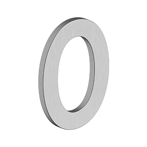 Antique Hardware 4 Inch Tall B Series Stainless Steel Number 0 (Several Finishes) LETTER PLAQUE