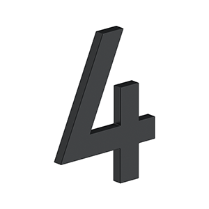 Antique Hardware 4 Inch Tall B Series Stainless Steel Number 4 (Several Finishes) LETTER PLAQUE