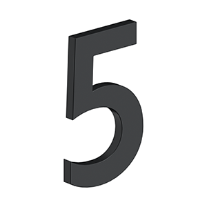 Antique Hardware 4 Inch Tall B Series Stainless Steel Number 5 (Several Finishes) LETTER PLAQUE