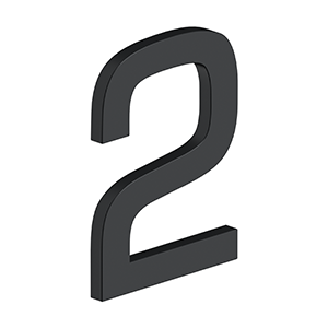 Antique Hardware 4 Inch Tall E Series Stainless Steel Number 2 (Several Finishes) LETTER PLAQUE