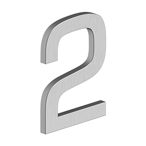 Antique Hardware 4 Inch Tall E Series Stainless Steel Number 2 (Several Finishes) LETTER PLAQUE