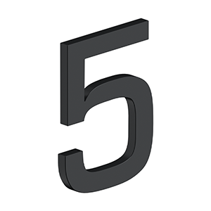 Antique Hardware 4 Inch Tall E Series Stainless Steel Number 5 (Several Finishes) LETTER PLAQUE