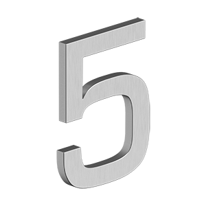 Antique Hardware 4 Inch Tall E Series Stainless Steel Number 5 (Several Finishes) LETTER PLAQUE