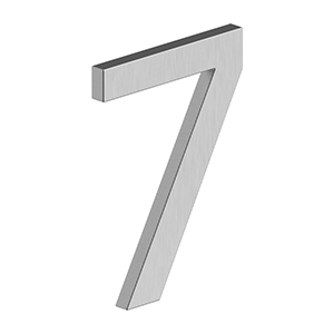 Antique Hardware 4 Inch Tall E Series Stainless Steel Number 7 (Several Finishes) LETTER PLAQUE