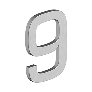 Antique Hardware 4 Inch Tall E Series Stainless Steel Number 9 (Several Finishes) LETTER PLAQUE