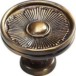 Antique Hardware 1 3/8 Inch Sunburst Round Cabinet & Furniture Knob CABINET KNOB
