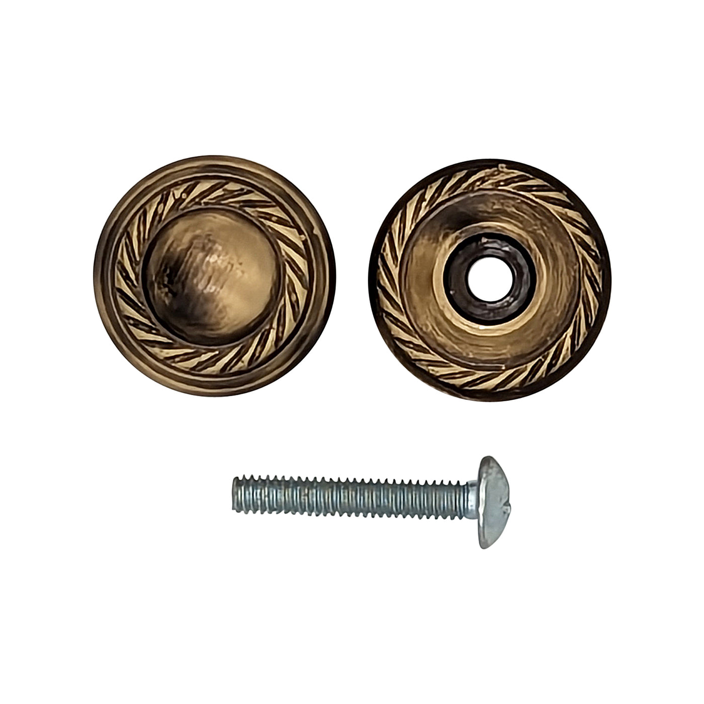 Antique Hardware 1 Inch Solid Brass Georgian Roped Round Cabinet & Furniture Knob CABINET KNOB