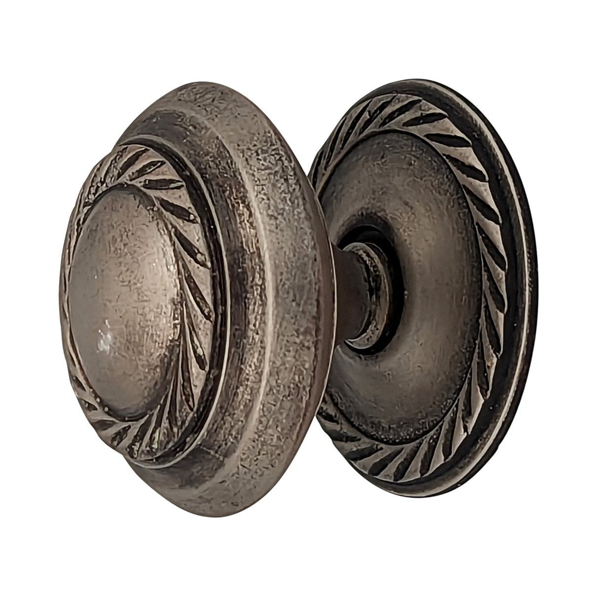 Antique Hardware 1 1/2 Inch Georgian Roped Cabinet Knob with Backplate (Several Finishes Available) CABINET KNOB