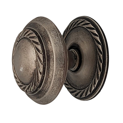 Antique Hardware 1 1/2 Inch Georgian Roped Cabinet Knob with Backplate (Several Finishes Available) CABINET KNOB