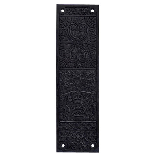 Antique Hardware 10 Inch Broken Leaf Pattern Solid Brass Push Plate DOOR PUSH
