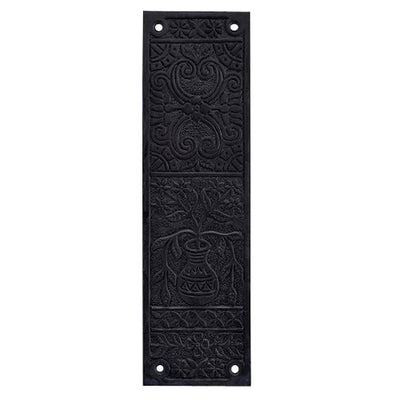 Antique Hardware 10 Inch Broken Leaf Pattern Solid Brass Push Plate DOOR PUSH