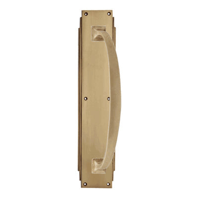 Antique Hardware 14 Inch Solid Brass Art Deco Skyscraper Pull Plate & Handle (Several Finishes Available) Door Hardware