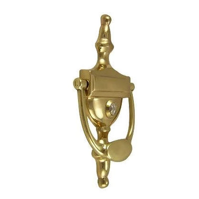 Antique Hardware 6 Inch (3 3/4 Inch c-c) Solid Brass Traditional Door Knocker (Polished Brass Finish) Door Knockers