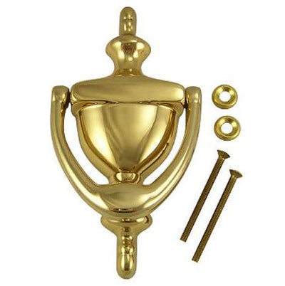 Antique Hardware 5 7/8 Inch (4 Inch c-c) Solid Brass Traditional Door Knocker (Polished Brass Finish) lowes door knockers