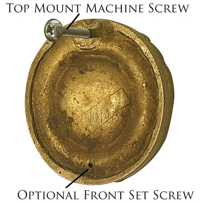 Antique Hardware 2 3/4 Inch Solid Brass Ribbon & Reed Drawer Ring Pull MISSION RING PULLS