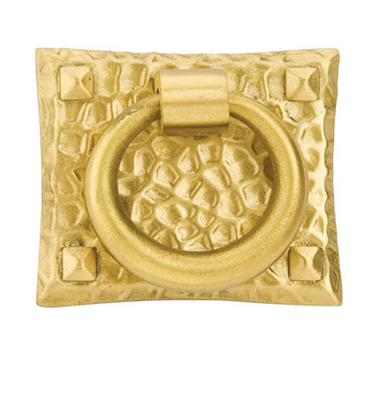 Antique Hardware Emtek Arts & Crafts 1 3/4 Inch Solid Brass Hammered Ring Pull ARTS AND CRAFTS KNOBS AND PULLS