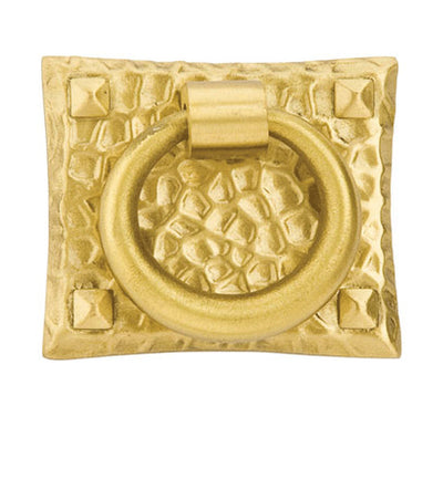 Antique Hardware Emtek Arts & Crafts 1 3/4 Inch Solid Brass Hammered Ring Pull ARTS AND CRAFTS KNOBS AND PULLS