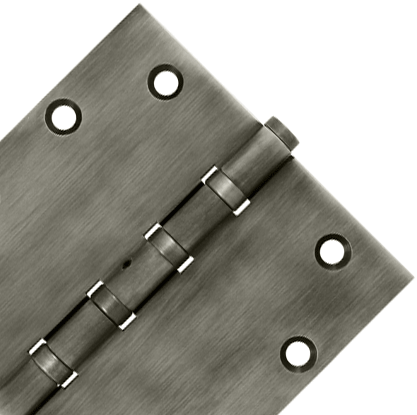 Antique Hardware 5 Inch X 5 Inch Solid Brass Non-Removable Pin Square Hinge HINGE