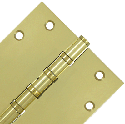 Antique Hardware 5 Inch X 5 Inch Solid Brass Non-Removable Pin Square Hinge HINGE