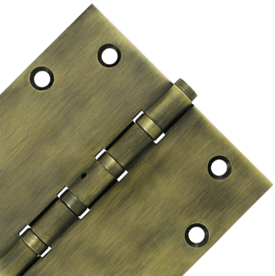 Antique Hardware 5 Inch X 5 Inch Solid Brass Non-Removable Pin Square Hinge HINGE