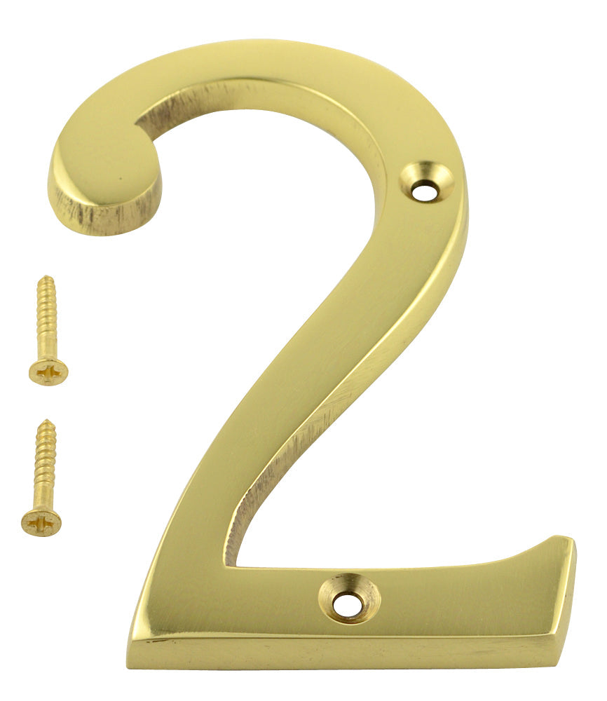 Antique Hardware 4 Inch Tall House Number 2 ADDRESS PLAQUE