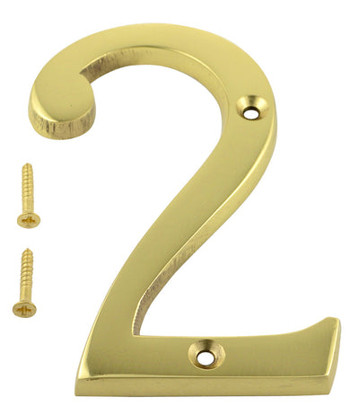 Antique Hardware 4 Inch Tall House Number 2 ADDRESS PLAQUE