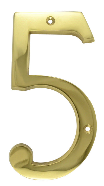 Antique Hardware 6 Inch Tall House Number 5 ADDRESS PLAQUE