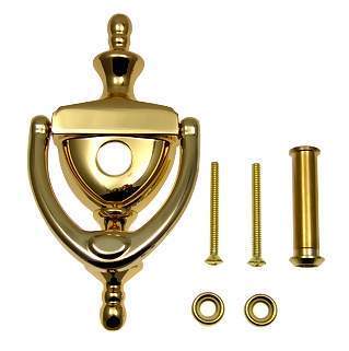 Antique Hardware 6 Inch (3 7/8 Inch c-c) Solid Brass Traditional Knocker (Polished Brass Finish) Door Knockers