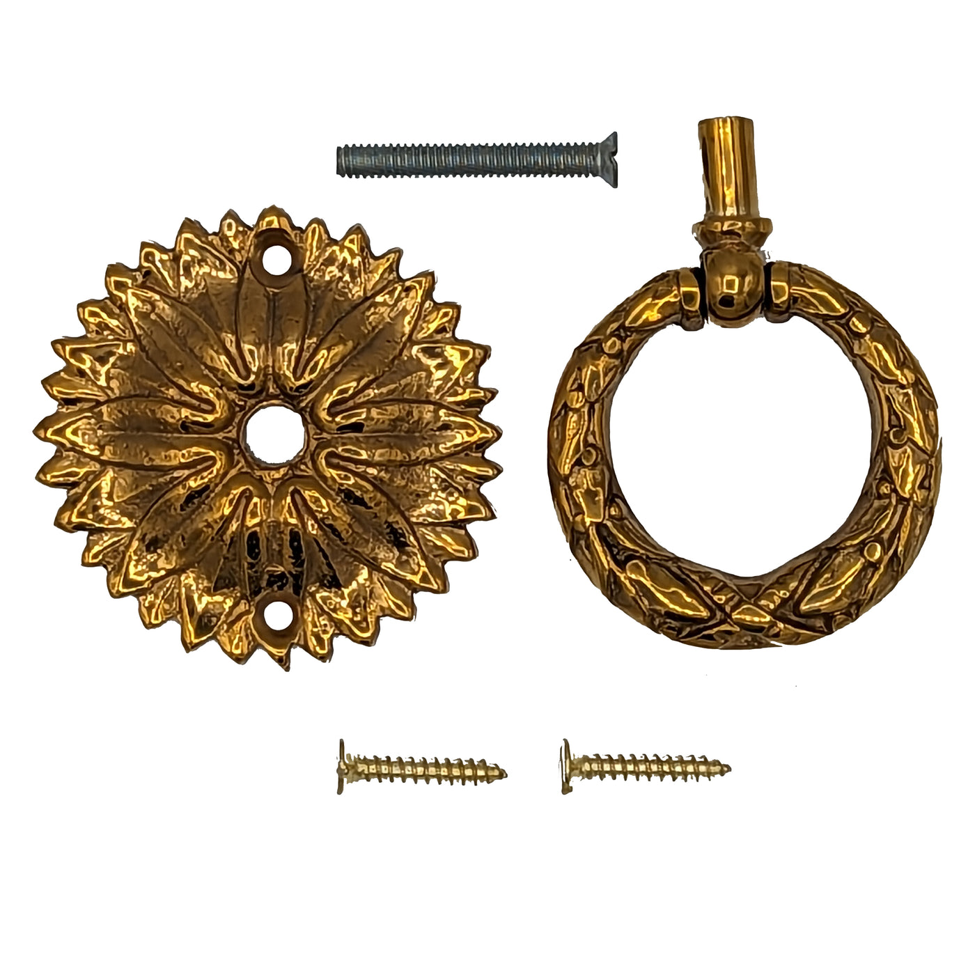 Antique Hardware 2 Inch Solid Brass Radiant Leaves Ring Pull RING PULL