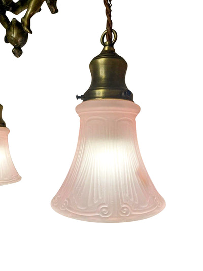 Antique Hardware 22 Inch Handmade Antique Cherub Two-Light Chandelier With Brass Chain VICTORIAN CHERUB CHANDELIER