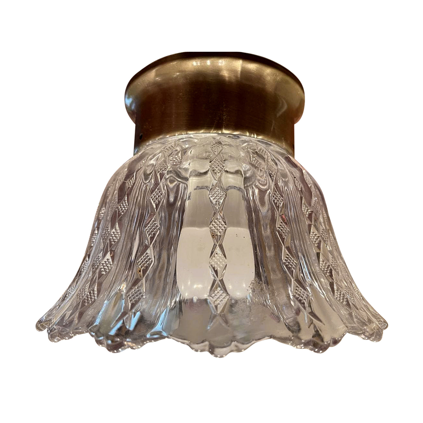 Antique Hardware Clear Glass Shade Overhead Ceiling Light Fixture (Antique Brass Finish) OVERHEAD LIGHT
