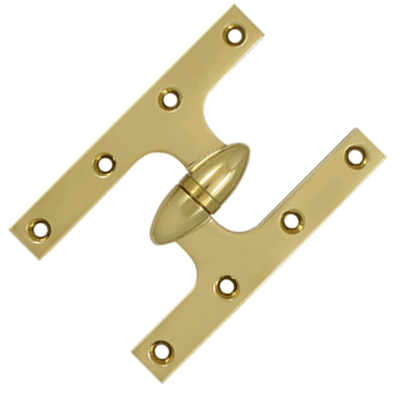 Antique Hardware 6 Inch x 4 Inch Solid Brass Olive Knuckle Hinge HINGE