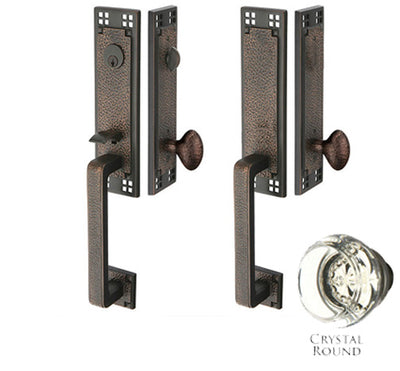 Antique Hardware Arts & Crafts Style Tubular Latch Double Door Entryway Set ENTRYWAY