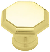 Antique Hardware 1 5/16 Inch Solid Brass Beveled Octagon Cabinet and Furniture Knob Cabinet Knobs & Handles