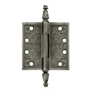 Antique Hardware 4 X 4 Inch Solid Brass Ornate Finial Style Hinge HINGE